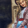 تابلو فرش تبریز طرح دختر باران - Image 2