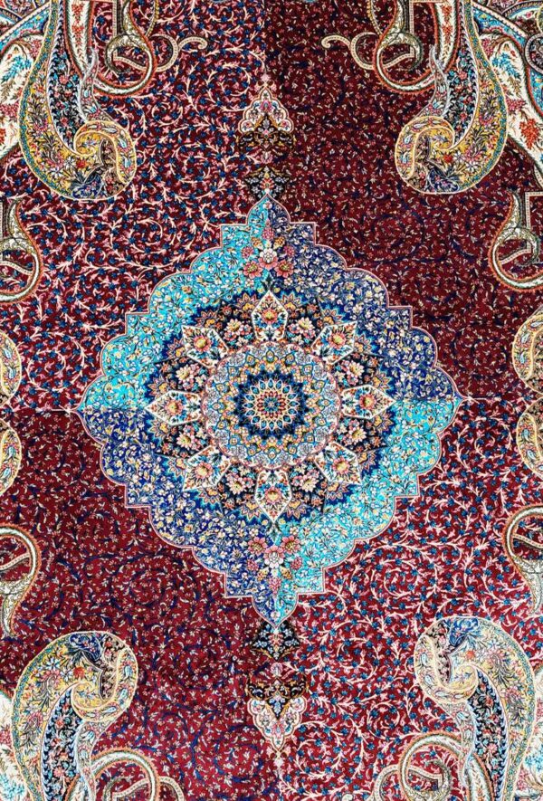 فرش ربات طرح لچک ترنجی نامتقارن مدل 35221 - Image 3