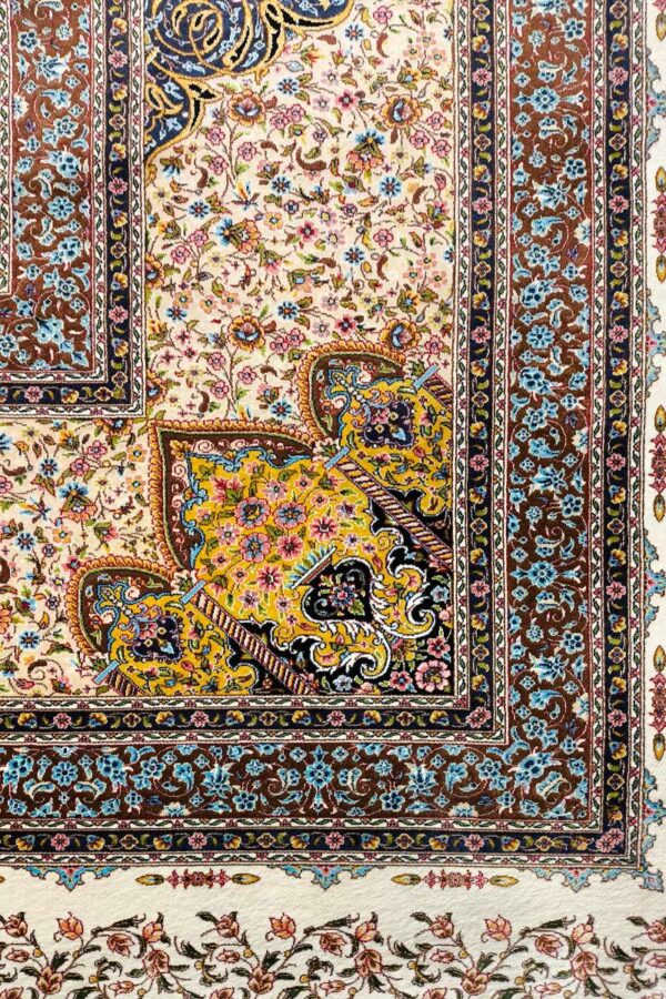 فرش تمام ابریشم ربات بافت مدل جمشیدی - Image 2