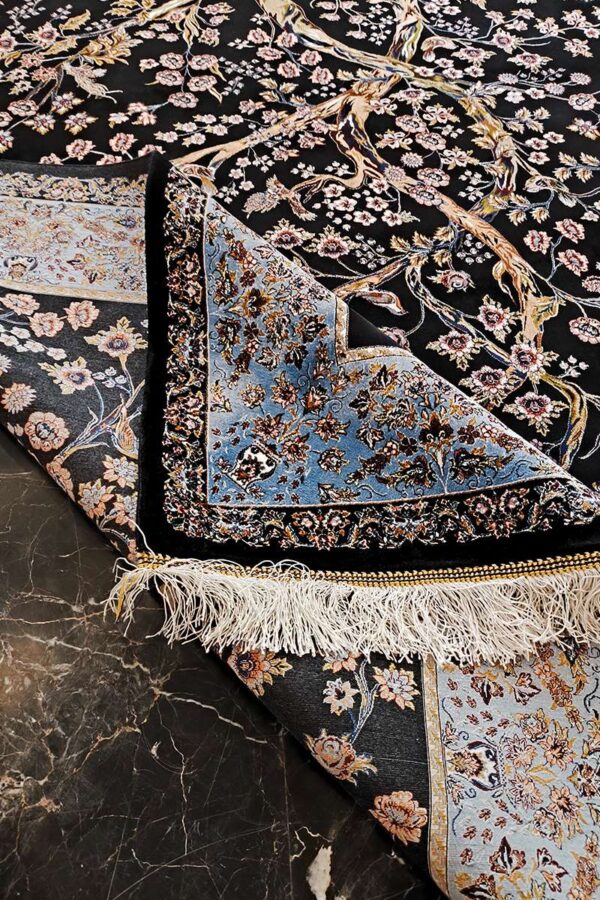 فرش تمام ابریشم ربات مدل درخت زندگی - Image 4