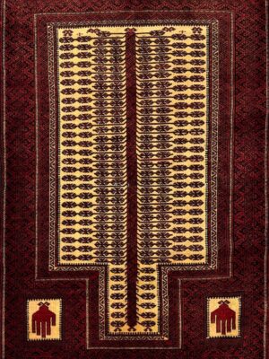 قالیچه پشم دست بافت بلوچ مقشه محراب کد 2000401