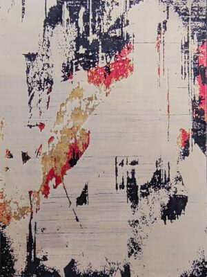 فرش ربات بافت پتینه مدرن 40 رج پشم و ابريشم کد 2002765