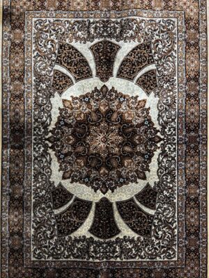 فرش ربات بافت ورساچه ترنجي 70 رج ابريشم و بنبوسيلک کد 2002811