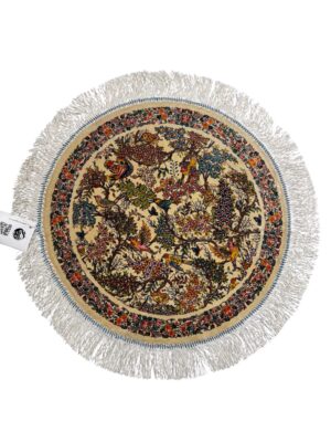 فرش ربات بافت قم  درخت زندگی 70 رج ابريشم و بنبوسيلک کد 2002988