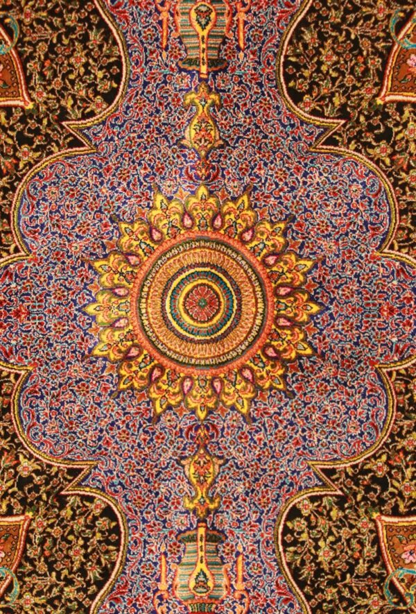 فرش ربات بافت طرح گلفرنگ کد 2003015 - Image 2
