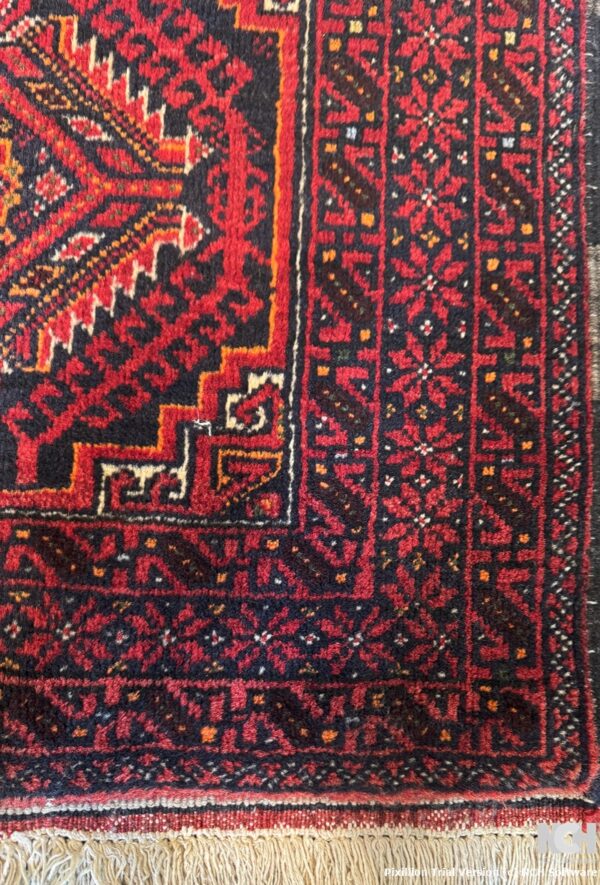 فرش رانر دست بافت نقشه بلوچی لاکی مشکی کد 2000120 - Image 4