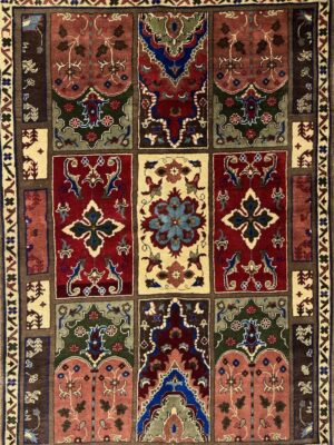 قالیچه دست بافت  قشقایی نقشه قابی 30 رج پشم دست ریس کد 2002240