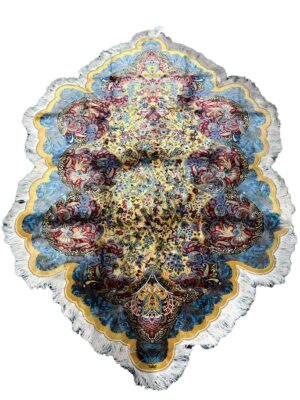 قالیچه تمام ابریشم ربات بافت دالبر طرح درخت زندگی کد 2002597