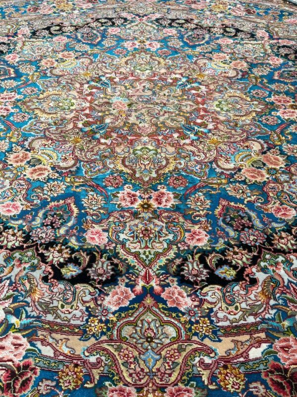 دست بافت تبریز دایره سالاری 60 رج کرک و ابریشم کد 2003164 - Image 4