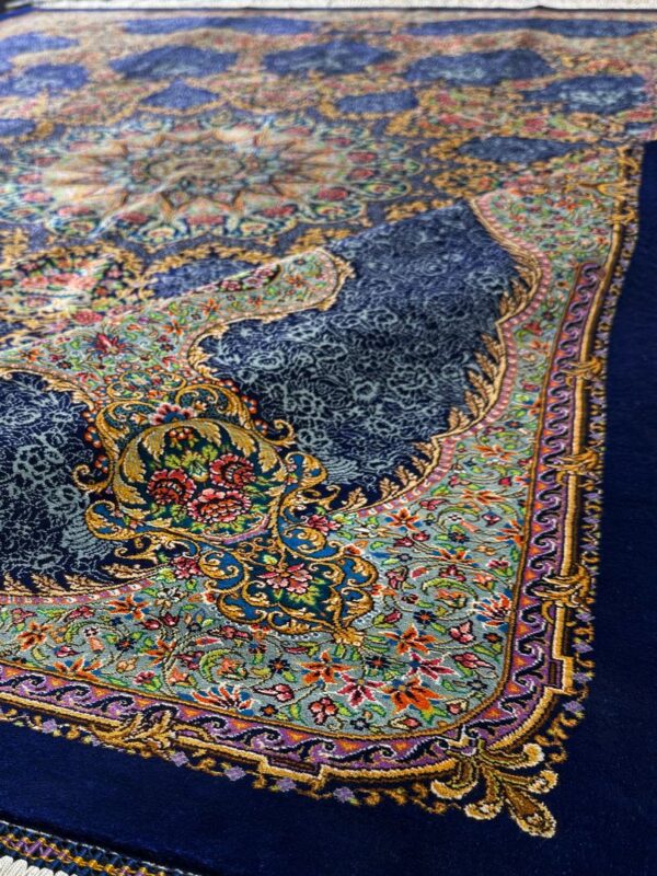 فرش دست بافت مستطیل لچک ترنجی نعیمی 70 رج تمام ابریشم - Image 2