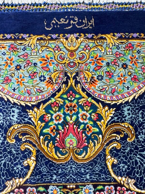 فرش دست بافت مستطیل لچک ترنجی نعیمی 70 رج تمام ابریشم - Image 4