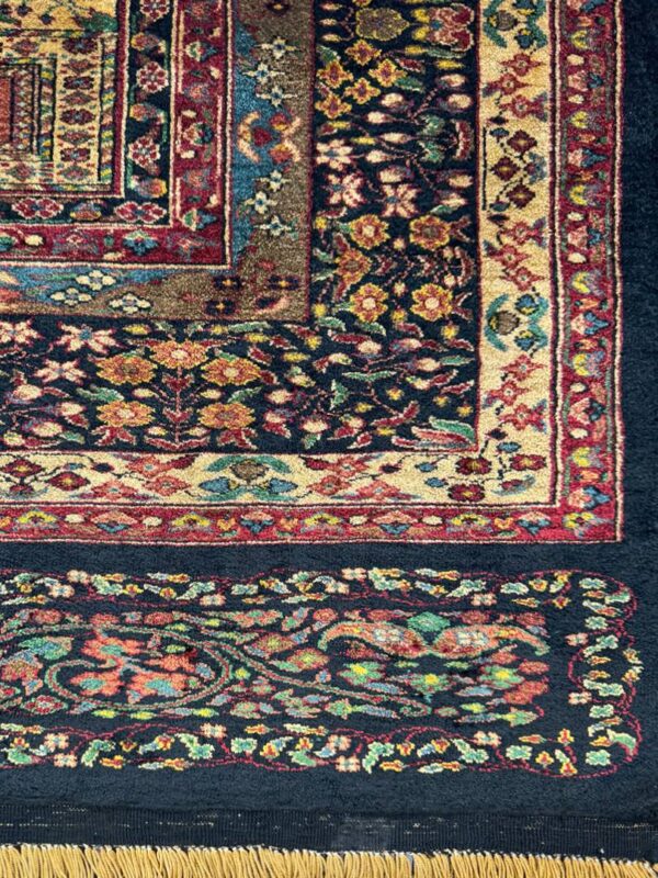 دست بافت  مستطیل  گلابتون 80 رج تمام ابریشم - Image 3