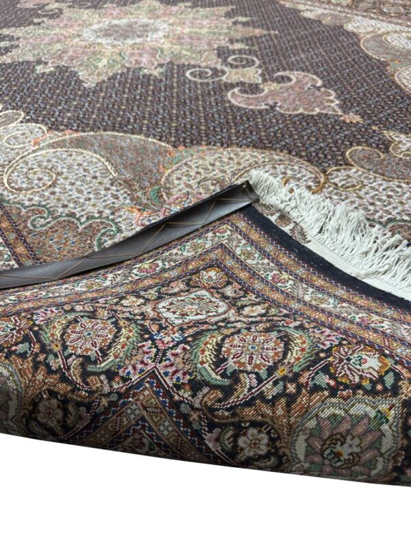 دست بافت  مستطیل  ریزماهی 40 رج کرک و ابریشم - Image 3