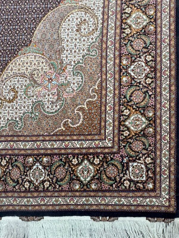 دست بافت  مستطیل  ریزماهی 40 رج کرک و ابریشم - Image 4