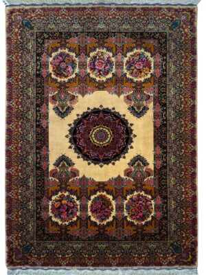 فرش دست بافت تبریز صادق نژاد 70 رج کرک و ابریشم کد 2003220