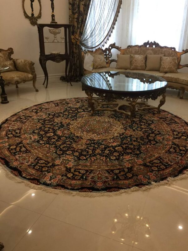 دست بافت تبریز دایره سالاری 60 رج کرک و ابریشم کد 2003164 - Image 6