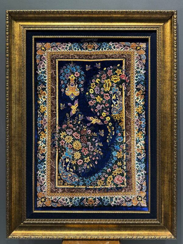 تابلو فرش قم میر مهدی 80رج تمام ابریشم کد 2003275 - Image 2