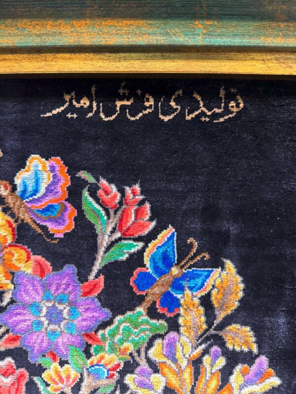 تابلو فرش گلدانی 70 رج تمام ابریشم کد 2002378 - Image 4