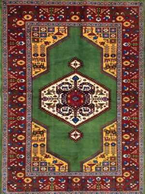 ذرع و نیم دست بافت پشم ابریشم کف ساده کرمان 40 رج کد 2003329