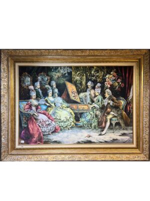 تابلو فرش مستطیل کلاس موسیقی 50 رج کرک و ابریشم کد 2003280