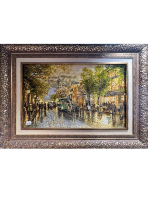 تابلو فرش مستطیل ونیز 50 رج کرک و ابریشم کد 2001943