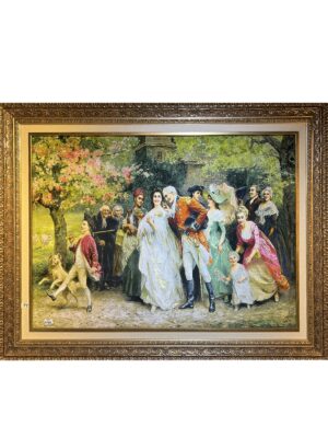 تابلو فرش مستطیل تولد 50 رج کرک و ابریشم کد 2002028