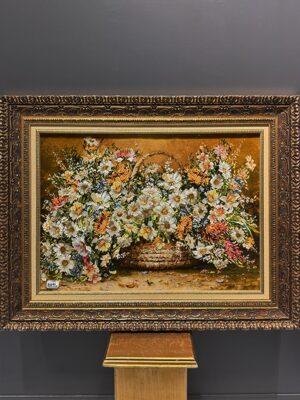 تابلو فرش تبريز گل ملینا مستطیل کد 2003267