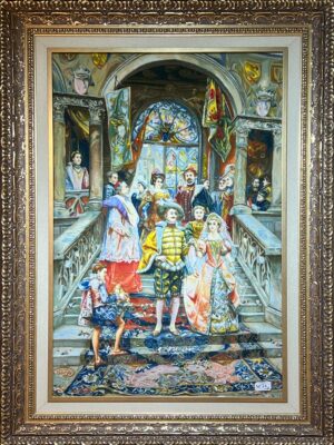 تابلو فرش تبریز مستطیل عروسی ناپليون 50 رج کد 2003287