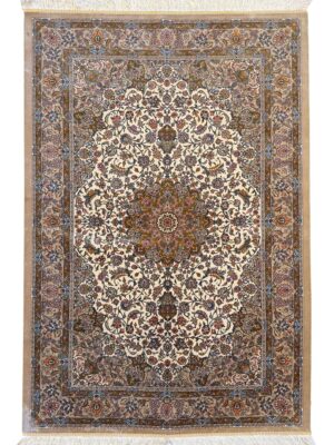 فرش ربات بافت لچک ترنجي اکبري 70رج ابريشم و بنبوسيلک کد 2000304