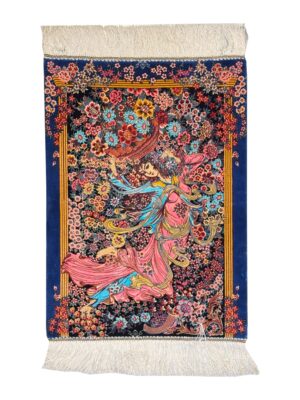 تابلو فرش ربات بافت قم نقشه رقص سما 70رج ابريشم و بنبوسيلک کد 2000344