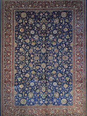 فرش ربات بافت مستطيل افشان 70رج پشم و بنبوسيلک کد 2000697