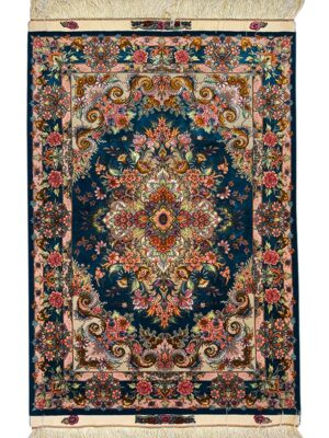 فرش دست بافت تبریز خطیبی 60 رج کرک چله ابریشم کد 2001791