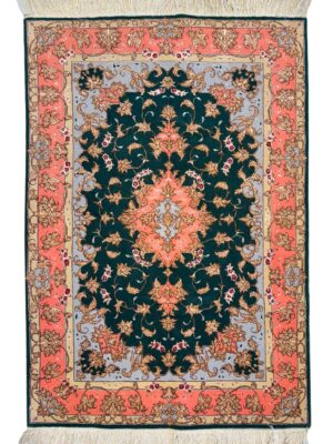 فرش دست بافت تبریز لچک ترنجی 50 رج -چله نخ کد 2001821