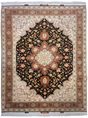 فرش دست بافت مستطیل هریس 50 رج -چله نخ کد 2001830