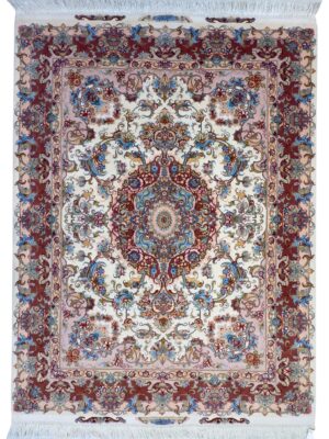 فرش دست بافت  تبریز مستطیل خطیبی 40 رج -چله نخ کد 2001855