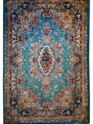 فرش دست بافت مستطیل جعفر پاسبان 60 رج دو کف ابریشم کد 2001869