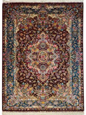 فرش دست بافت مستطیل سالاری 70 رج چله ابریشم کد 2001878