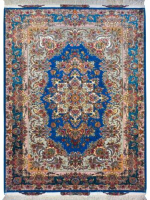 فرش دست بافت مستطیل خطیبی 40 رج چله ابریشم کد 2001880