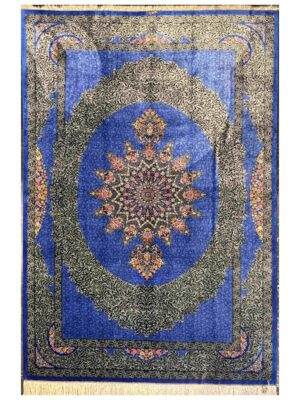 فرش دست بافت مستطیل محرری 70 رج ابریشم کد 2001881