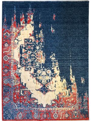 فرش ربات بافت مستطیل مدرن 40 رج پشم طبیعی کد 2002313