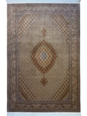 فرش دست بافت تبریز ریز ماهی عبدالهی 50 رج کرک و ابریشم کد 2003235