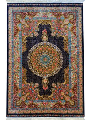 فرش ربات بافت لچک ترنجی معصومی 70 رج ابریشم و بنبوسیلک کد 2003389