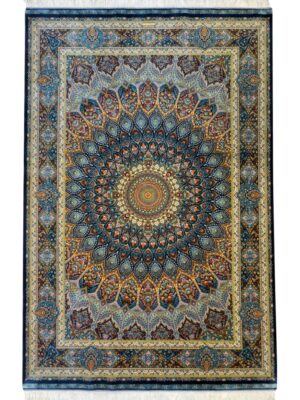 فرش ربات بافت مستطیل گنبد شیخ لطف الله 70 رج ابریشم و بنبوسیلک کد 2003393