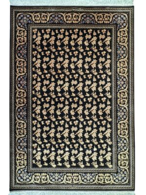 فرش ربات بافت مستطیل افشان مرغی 70 رج ابریشم و بنبوسیلک کد 2003466