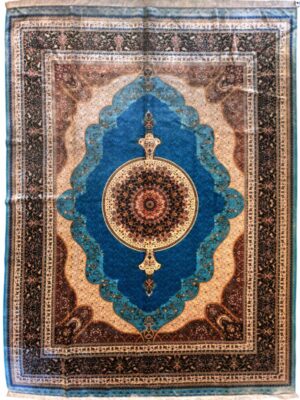 فرش ربات بافت مستطیل لچک ترنجی 70 رج ابریشم و بنبوسیلک کد 2003474