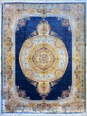 فرش ربات بافت لچک ترنجی گلابتون 70 رج ابریشم و بنبوسیلک کد 2003475