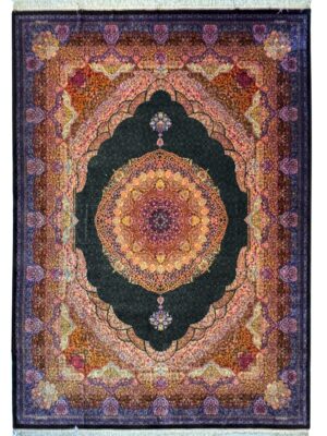 فرش دست بافت مستطیل رایمون 80 رج ابریشم کد 2003500