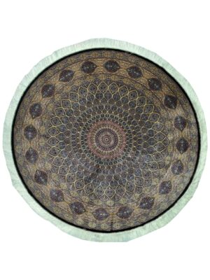 فرش ربات بافت دایره گنبدی 70 رج ابریشم و بنبوسیلک کد 2003501