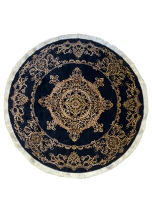 فرش ربات بافت دایره ورساچه ترنجی 70 رج ابریشم و بنبوسیلک 2003509