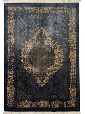 فرش ربات بافت مستطیل لچک ترنجی 70 رج تمام ابریشم 2نخ کد 2003513